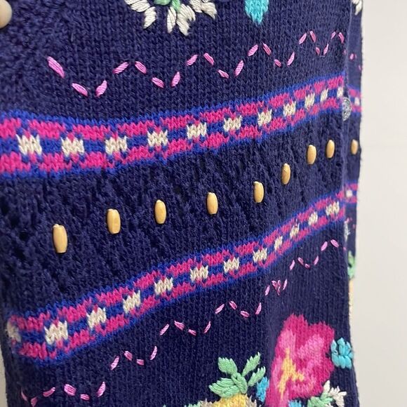 Jantzen vintage embroidered and beaded floral vest. Size M medium 8/10 - Picture 5 of 12